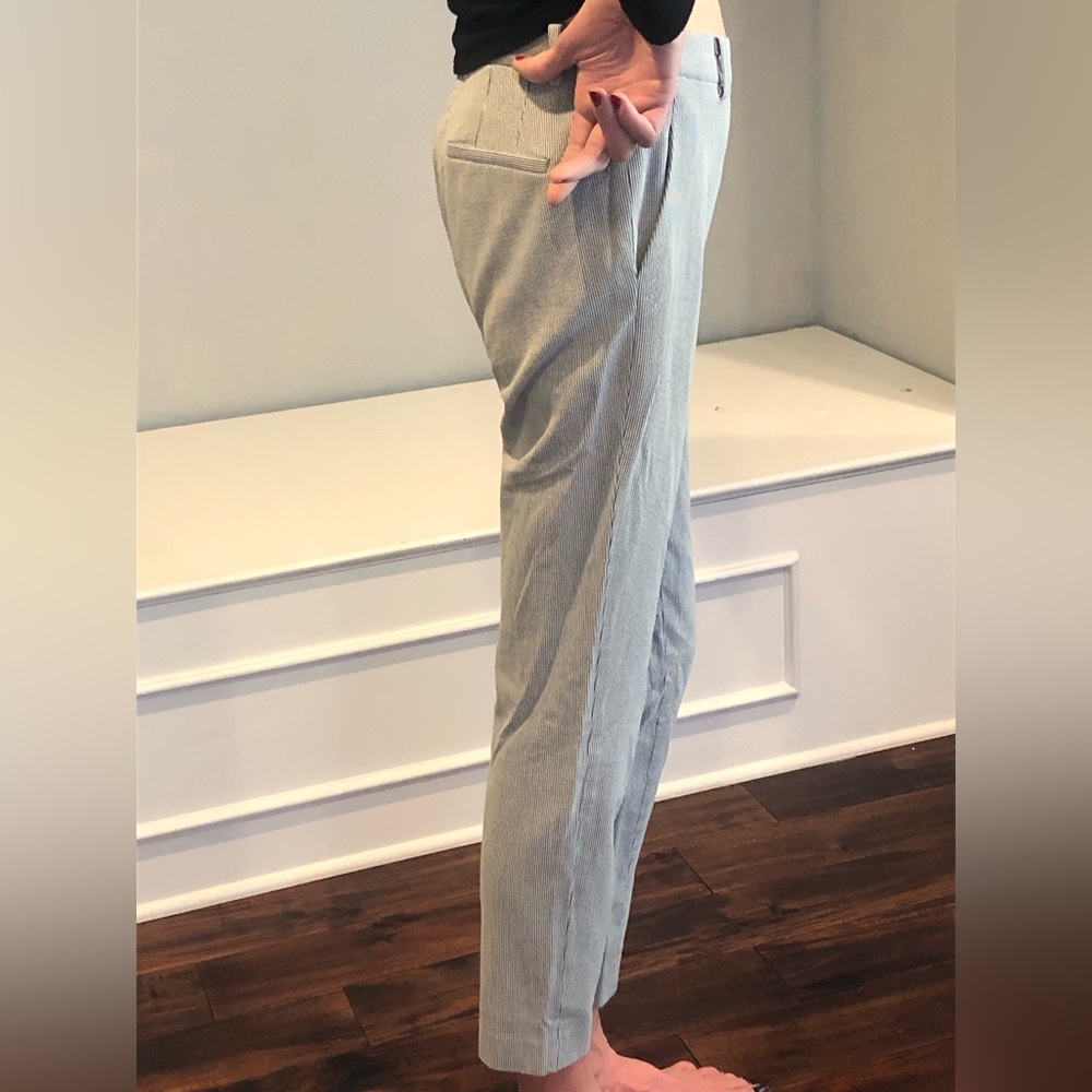 Uniqlo | thin striped straight pants with elastic waist - Picture 4 of 14